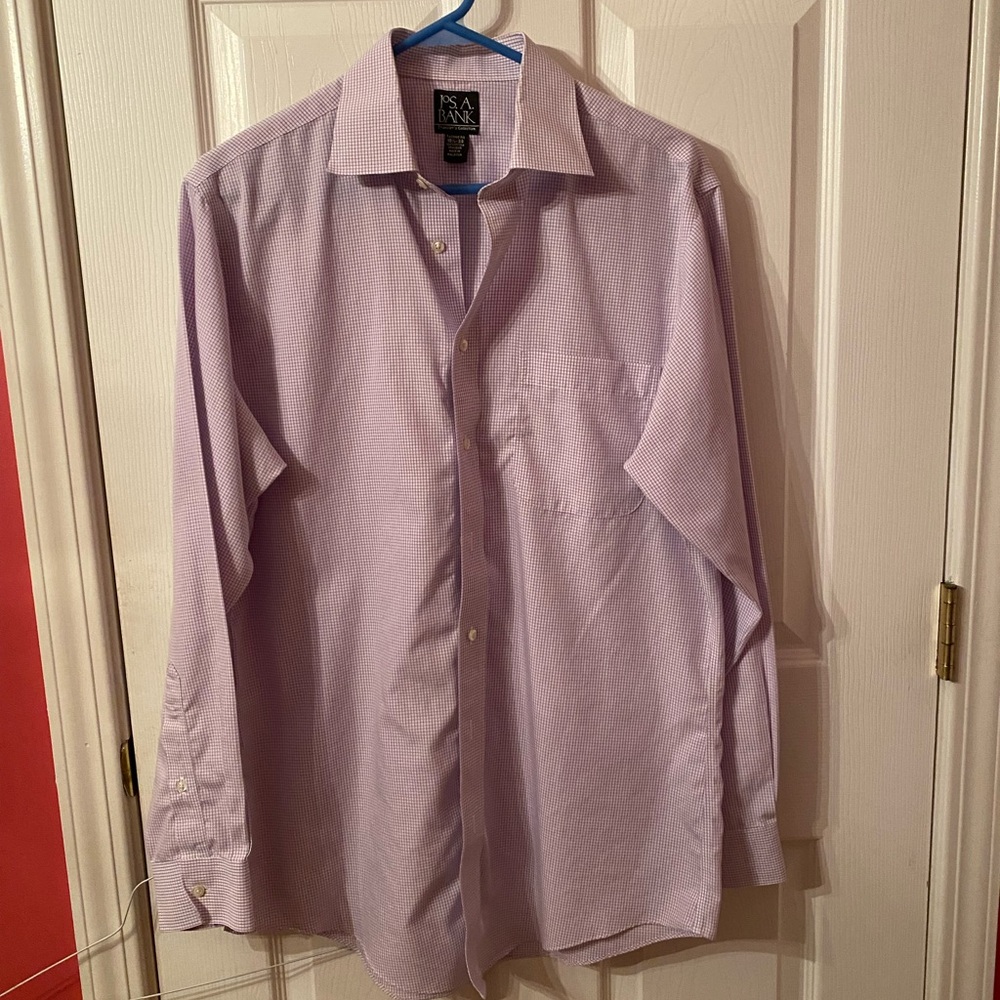 Jos A Banks lavender/White pin-striped LS shirt!New without tags!